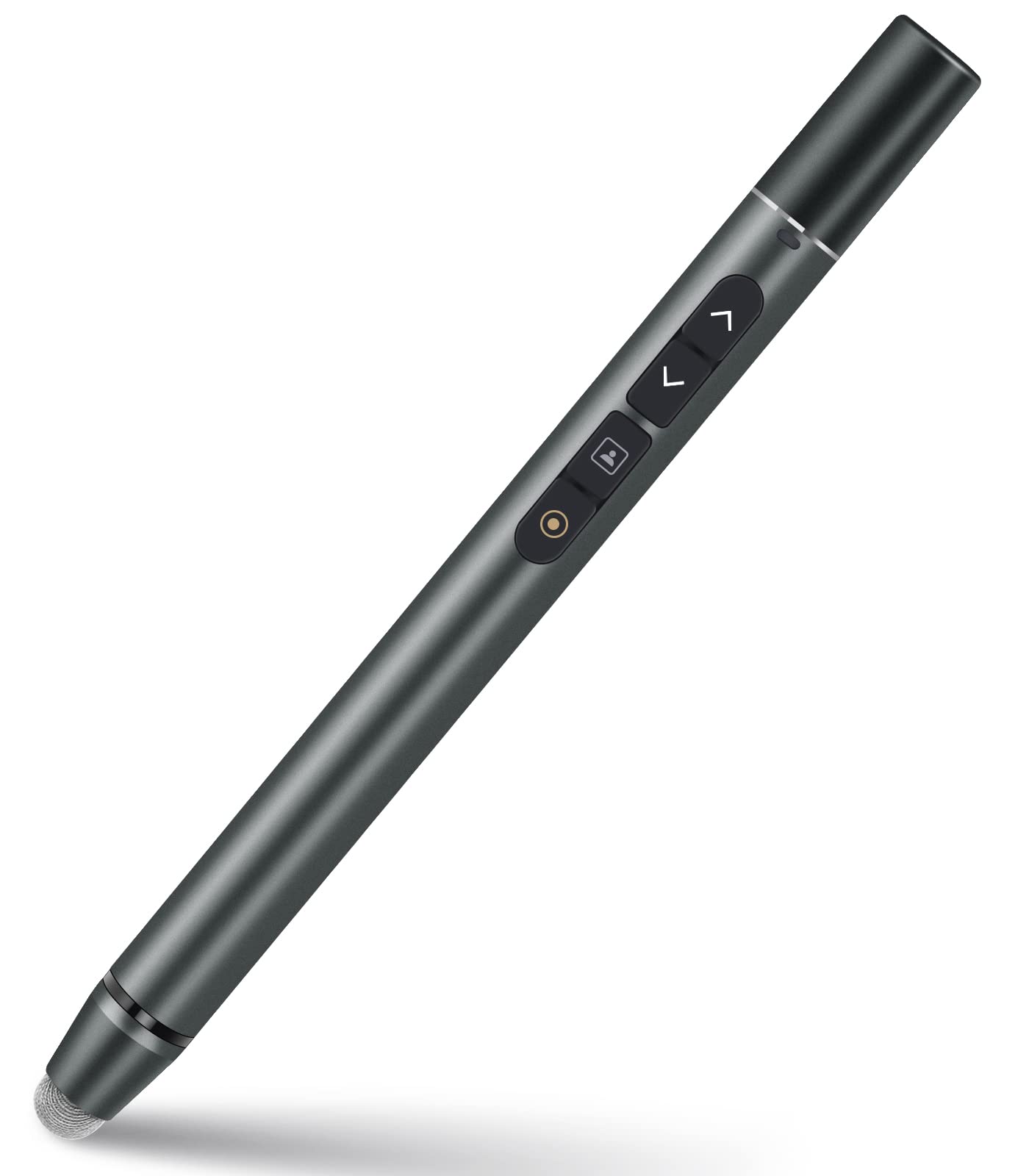 AMERTEERレーザーポインターレモート（モデルH108）は、スライド用のエアマウス、テレビタッチペン、スポットライト、拡大鏡、アナログポインターとしても機能します。調整可能で充電式のリモコンで、PowerPoint、Keynote、Googleなどに対応したプレゼンテーションに最適です