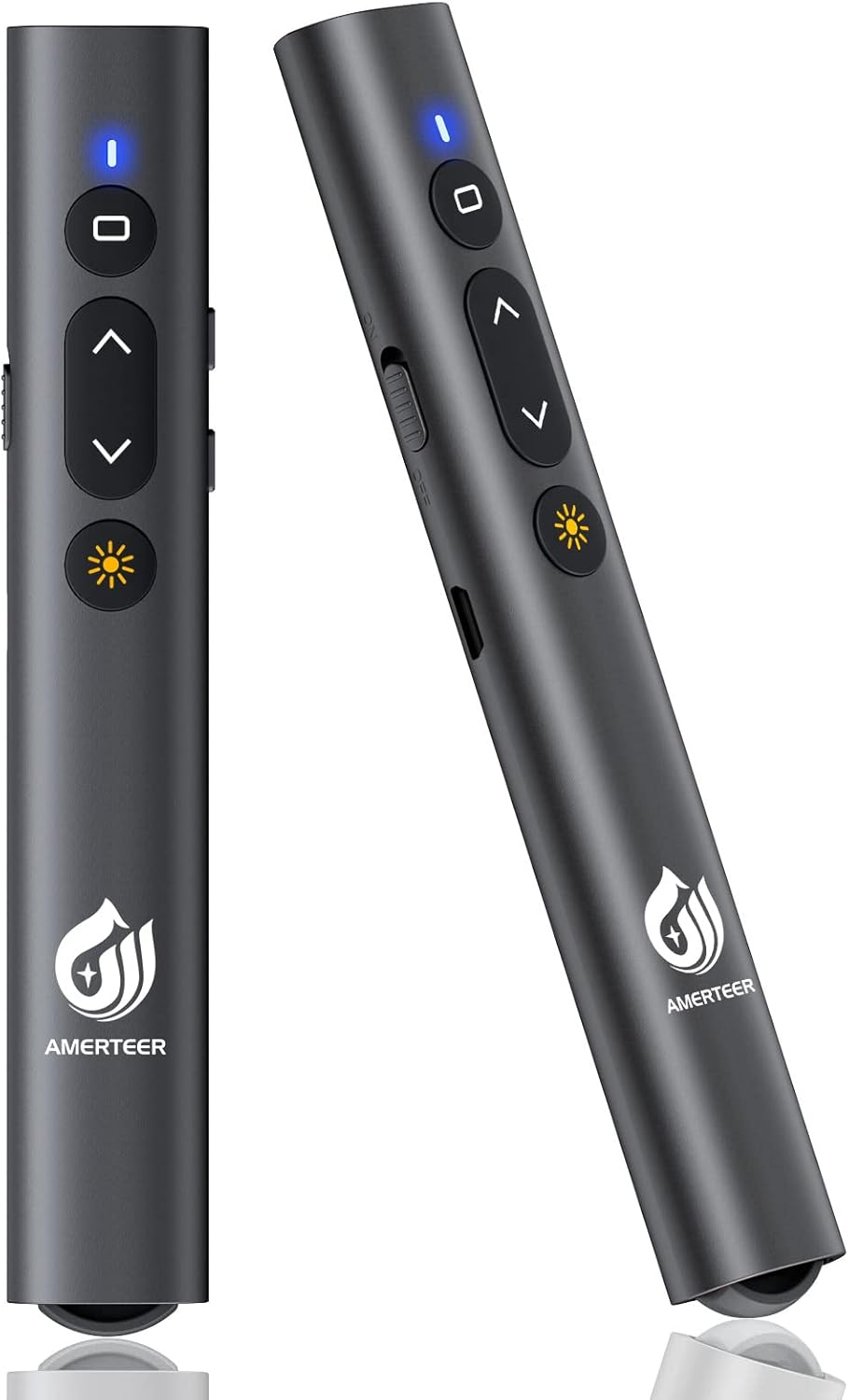 AMERTEER Laser Pointer PPT Slide Remote Wireless Presenter USB Rechargeable Remote Control PSC Certified Hyperlink Control for PowerPoint, Keynote, Google Slide Remote