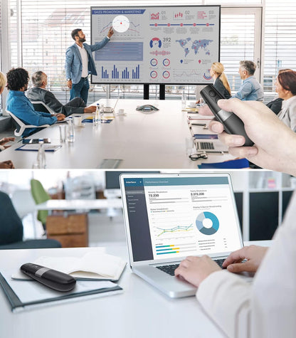 AMERTEER プレゼンター スライド用リモート レーザーなし デジタルポインター タイマー機能付き スポットライト 拡大鏡 アナログポインター 調整可能 遠隔操作 プレゼンテーション PowerPoint、Keynote、Google等対応 H101